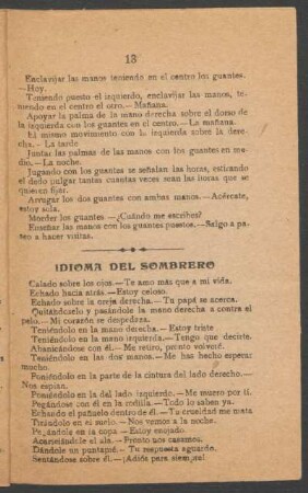 Idioma del sombrero.