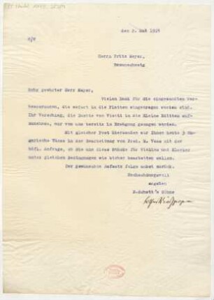 Brief an Fritz Meyer : 02.05.1914