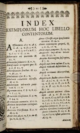 Index exemplorum hoc libello contentorum.