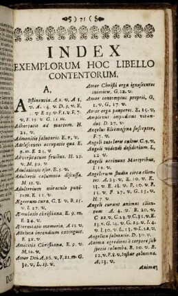 Index exemplorum hoc libello contentorum.