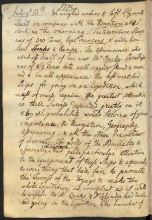 July 1772 (13th - 29th)