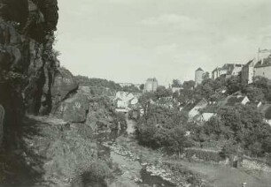 Bautzen. Blick über das Spreetal in Richtung Fischergasse