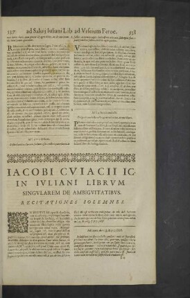 In Iuliani librum singularem de ambiguitatibus.