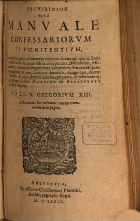 Enchiridion confessariorum