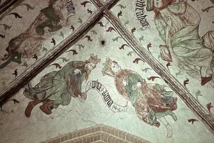 Das Lamm Gottes, umrahmt von Erzvätern, alttestamentlichen Königen und Propheten, dem Judas Thaddäus und der Verkündigung an die Hirten