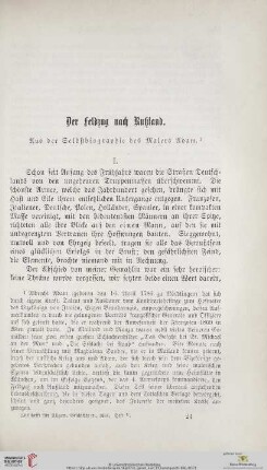 Der Feldzug nach Rußland : aus der Selbstbiographiw des Malers Adam, 1