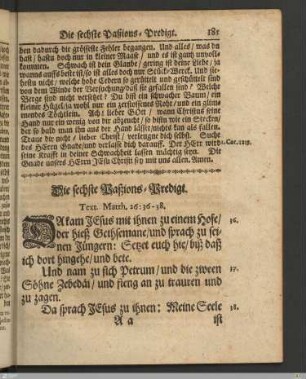 Die sechste Paßions-Predigt.