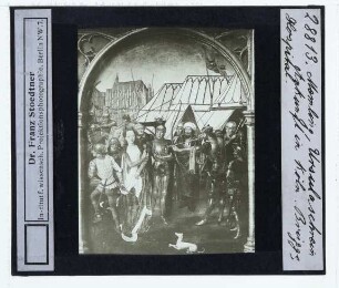 Memling, Ursula-Schrein (Brügge SJH 0000.SJ0176.I) : Ausschnitt: Ankunft in Köln