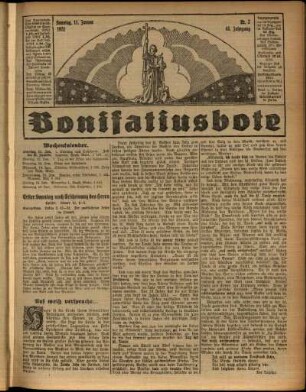 Erste Ausgabe vom Sonntag, den 11. Januar 1931.