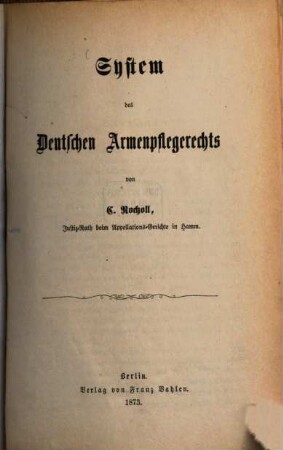 System des deutschen Armenpflegerechts