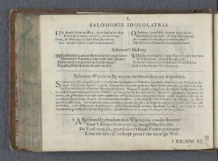 L. Salomonis idololatria. Solomon's Idolatry. Salomons Wijven en By-wijven vervoeren hem tot Afgoderye.