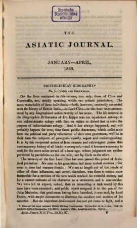 The Asiatic journal and monthly register for British and foreign India, China and Australasia. 10, 10. 1833