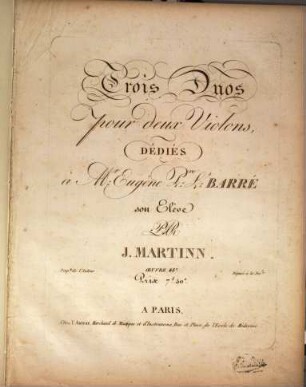 Trois duos pour deux violons : oeuvre 48