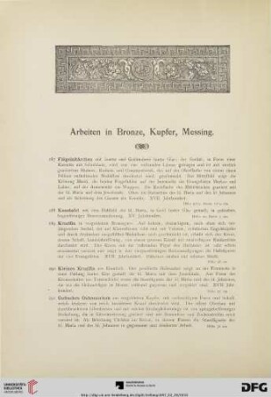 Arbeiten in Bronze, Kupfer, Messing (Nr.287-448)
