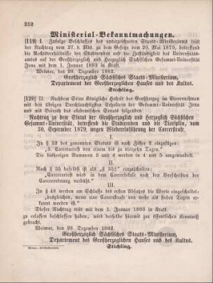 119. Ministerial-Bekanntmachung hierzu