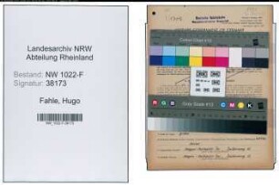 Entnazifizierung Hugo Fahle , geb. 05.09.1890 (Bahnsekretaer)