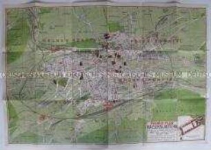 Nachdruck eines historischen Stadtplans von Kaiserslautern aus dem Jahr 1914