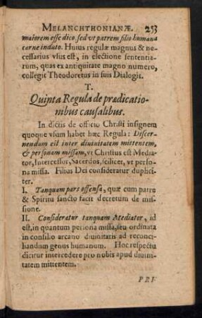 T. Quinta Regula de praedicationibus causalibus.