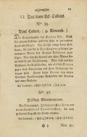 VI. Das blaue Eck-Cabinet