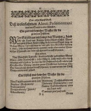 Das achte KunstBuch. Daß wolerfahrnen Alexii Pedemontani von den Secreten oder Künsten