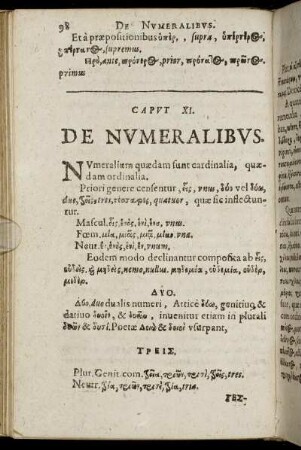 Caput XI. De Numeralibus.