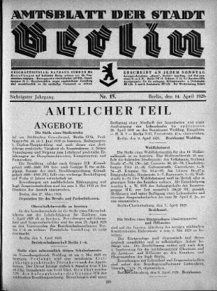 1929,15: Nr. 15, 14. April 1929