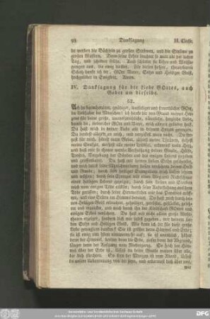 IV. Danksagung für die Liebe Gottes, auch Gebet um dieselbe.