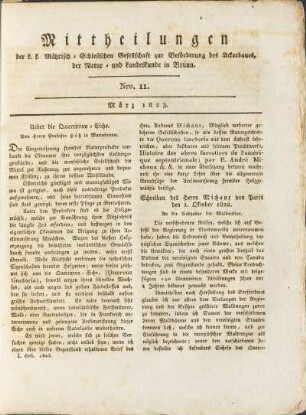 Mittheilungen. Nro. 11. März 1823