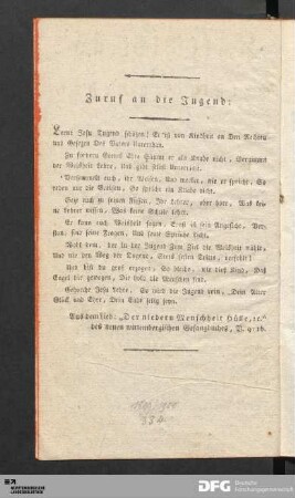 Zuruf an die Jugend: