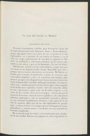 La casa del abuelo en Madrid - Advertencia del Autor