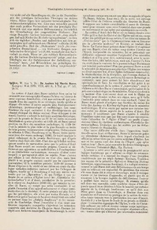 927-929 [Rezension] Spijker, Willem van't, De Ambten bij Martin Bucer