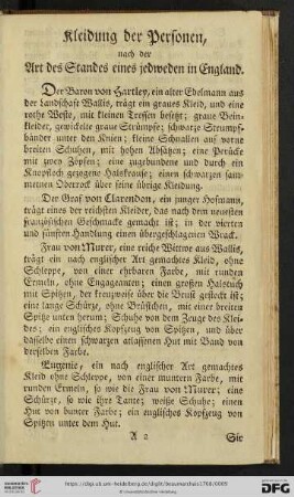 Kleidung und Personen nach der Art des Standes eines jedweden in England