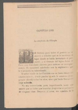 Capítulo LXII - La confesión de Olimpia.
