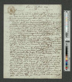 Brief an Charles de Villers