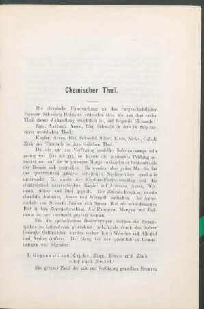Chemischer Theil.
