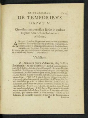 De Temporibus. Caput V.