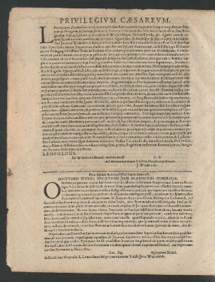 Privilegium Reverendissimi Patris Generalis.