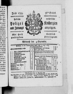 36tes Stück., Ausgabe vom 4. September 1793