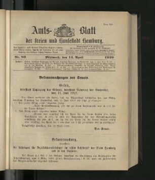 No. 80, 14. April 1920