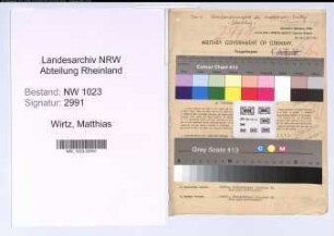 Entnazifizierung Matthias Wirtz , geb. 29.12.1896 (Kaufmann)