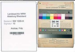 Entnazifizierung Fritz Andrae , geb. 23.02.1914 (Schornsteinfeger)