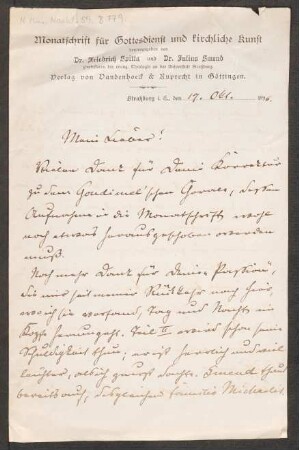 Brief an Heinrich von Herzogenberg : 17.10.1896