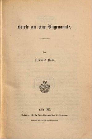 Briefe an eine Ungenannte