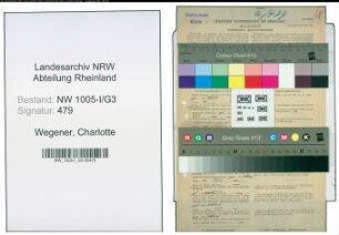 Entnazifizierung Charlotte Wegener , geb. 21.11.1909 (Postassistentin)