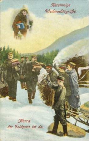 Herzinnige Weihnachtsgrüße. Hurra die Feldpost ist da.