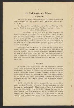 II. Stellungen als Lehrer.