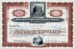 USA, The second National Bank of New Haven, Aktie über10 Shares