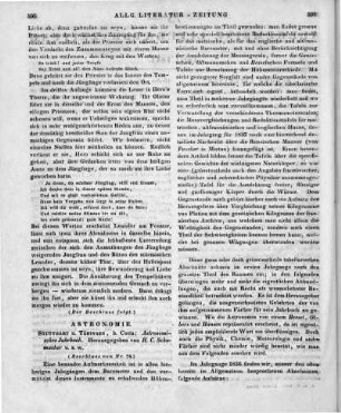 Astronomisches Jahrbuch. Jg. 1-3. Hrsg. v. H. C. Schumacher. Stuttgart, Tübingen: Cotta 1836-39