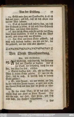Von Christi Menschwerdung.
