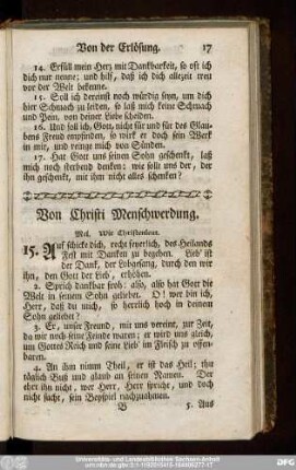 Von Christi Menschwerdung.